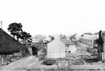 Warleigh Avenue during the post-war housing reconstruction.